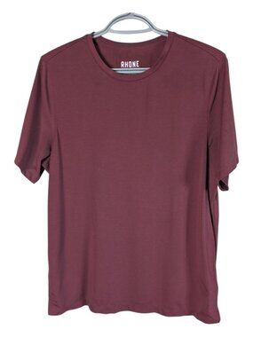 Rhone Elevated Modern Tee Burgundy Men's Size Medium Silk Lyocell Blend